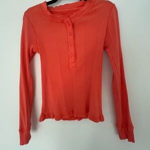 Women's Ribbed Orange Top